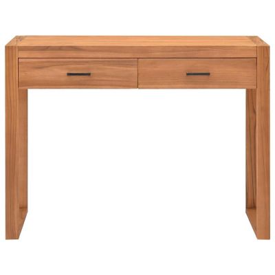 vidaXL Desk with 2 Drawers 39.4"x15.7"x29.5" Teak Wood Image 3