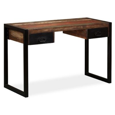 vidaXL Desk with 2 Drawers Solid Reclaimed Wood 47.2"x19.7"x29.9" Image 1