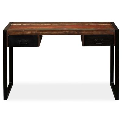 vidaXL Desk with 2 Drawers Solid Reclaimed Wood 47.2"x19.7"x29.9" Image 2