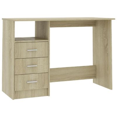 vidaXL Desk with Drawers Sonoma Oak 43.3"x19.7"x29.9" Engineered Wood Image 1