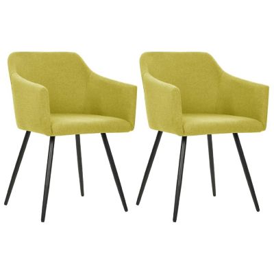 vidaXL Dining Chairs 2 pcs Green Fabric dining room furniture Image 1
