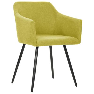 vidaXL Dining Chairs 2 pcs Green Fabric dining room furniture Image 2