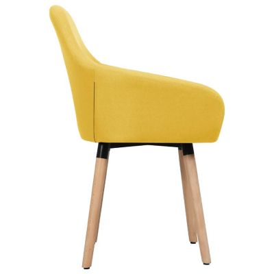 vidaXL Dining Chairs 2 pcs Yellow Fabric chairs Image 3