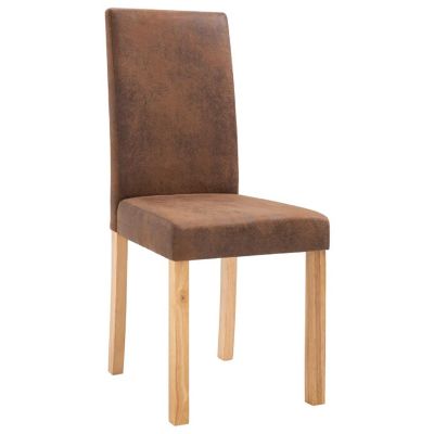 vidaXL Dining Chairs 4 pcs Brown Faux Suede Leather dining room chair Image 3