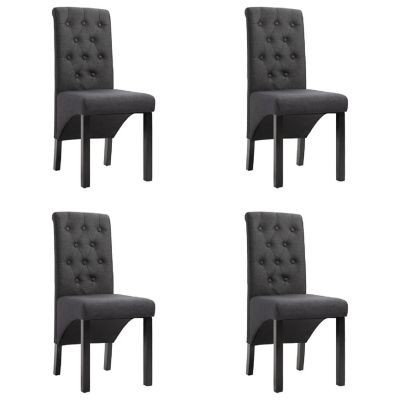 vidaXL Dining Chairs 4 pcs Dark Gray Fabric dinner chair Image 1