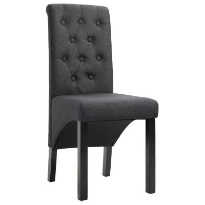 vidaXL Dining Chairs 4 pcs Dark Gray Fabric dinner chair Image 2