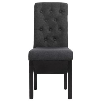 vidaXL Dining Chairs 4 pcs Dark Gray Fabric dinner chair Image 3