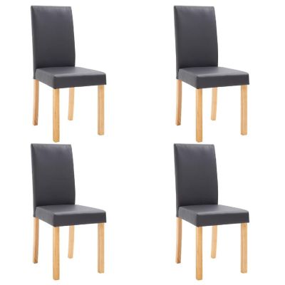 vidaXL Dining Chairs 4 pcs Gray Faux Leather chairs Image 1