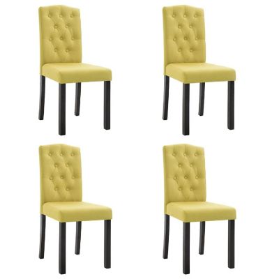 vidaXL Dining Chairs 4 pcs Green Fabric chair Image 1