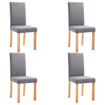vidaXL Dining Chairs 4 pcs Light Gray Fabric dining room chair Image 2