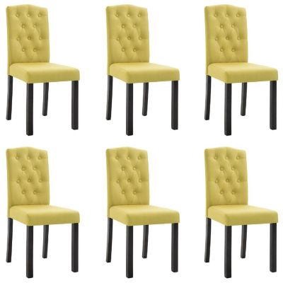 vidaXL Dining Chairs 6 pcs Green Fabric dining room chair Image 2