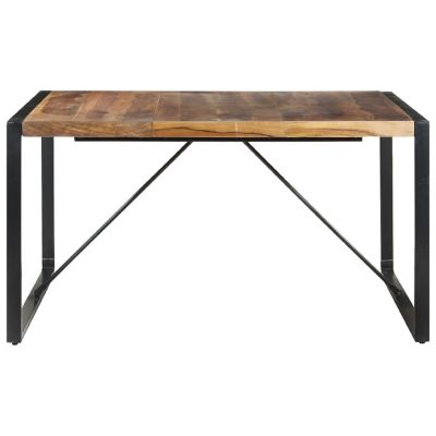 vidaXL Dining Table 55.1"x55.1"x29.5" Solid Wood with Sheesham Finish Image 1