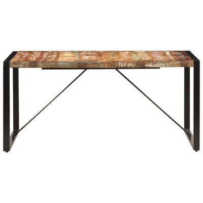 vidaXL Dining Table 63"x31.5"x29.5" Solid Reclaimed Wood Image 2