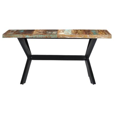 vidaXL Dining Table 63"x31.5"x29.5" Solid Reclaimed Wood Image 2