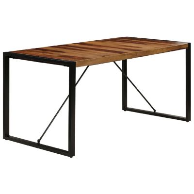 vidaXL Dining Table 63"x31.5"x29.5" Solid Sheesham Wood kitchen table Image 1