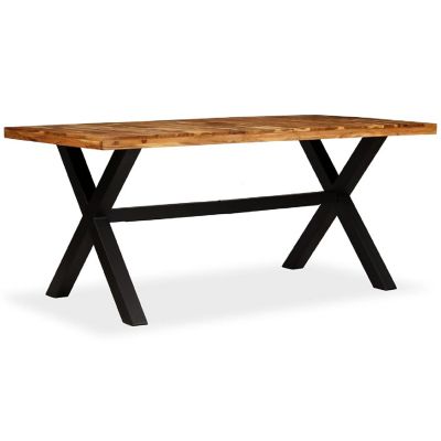 vidaXL Dining Table Solid Acacia and Mango Wood 70.9"x35.4"x29.9" Image 1