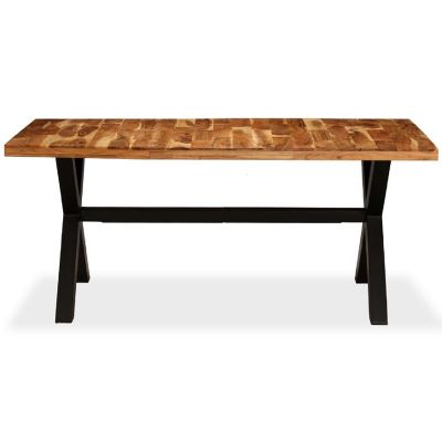 vidaXL Dining Table Solid Acacia and Mango Wood 70.9"x35.4"x29.9" Image 2