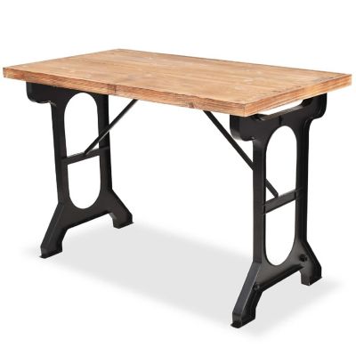 vidaXL Dining Table Solid Fir Wood Top 48"x25.6"x32.3" Image 1