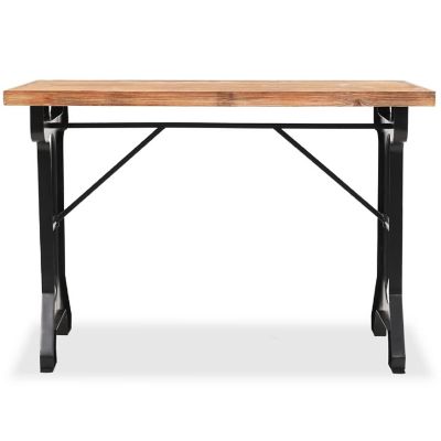 vidaXL Dining Table Solid Fir Wood Top 48"x25.6"x32.3" Image 2