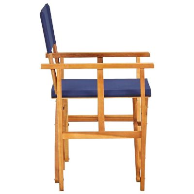 vidaXL Director's Chair Solid Acacia Wood Blue Image 3