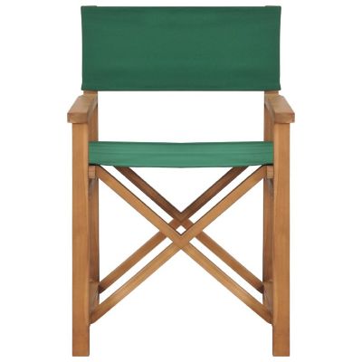 vidaXL Director's Chair Solid Teak Wood Green Image 2