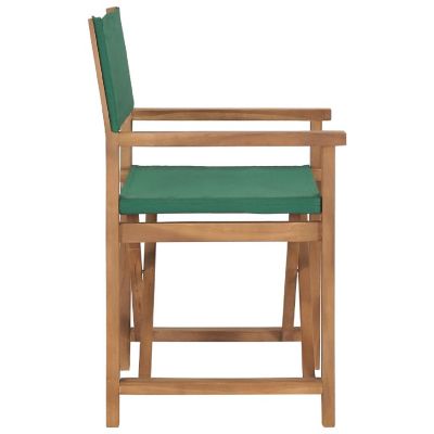 vidaXL Director's Chair Solid Teak Wood Green Image 3