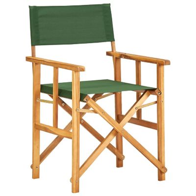 vidaXL Director's Chairs 2 pcs Solid Acacia Wood Green Image 2