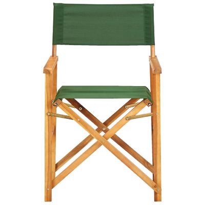 vidaXL Director's Chairs 2 pcs Solid Acacia Wood Green Image 3