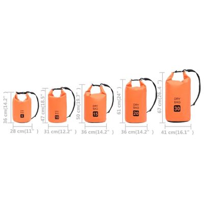 vidaXL Dry Bag Orange 2.6 gal PVC Image 3