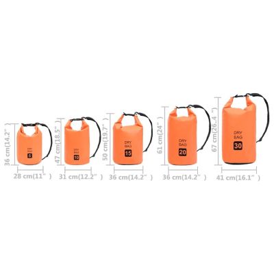 vidaXL Dry Bag Orange 7.9 gal PVC Image 3