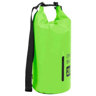 vidaXL Dry Bag with Zipper Green 5.3 gal PVC Image 1