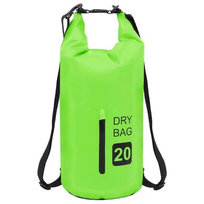 vidaXL Dry Bag with Zipper Green 5.3 gal PVC Image 2