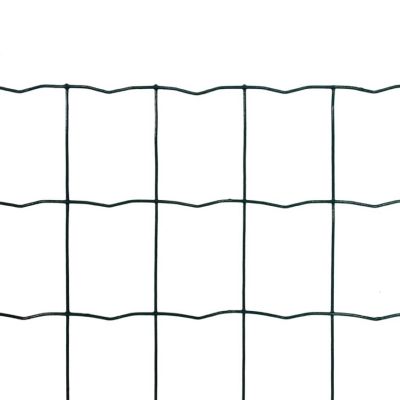 vidaXL Euro Fence Steel 32.8ftx3.3ft Green Image 2