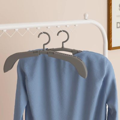 vidaXL Extendable Clothes Hangers 10 pcs Gray Image 1