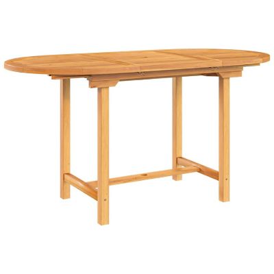 vidaXL Extending Patio Table 43.3"-63"x31.5"x29.5" Solid Wood Teak Image 1