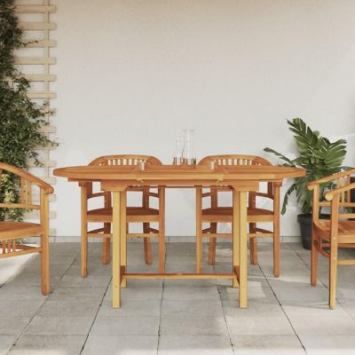 vidaXL Extending Patio Table 43.3"-63"x31.5"x29.5" Solid Wood Teak Image 1