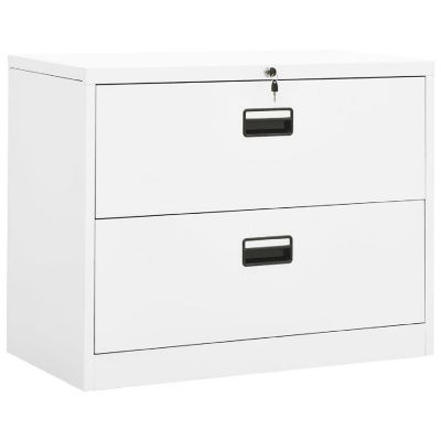 vidaXL Filing Cabinet White 35.4"x18.1"x28.5" Steel Image 1
