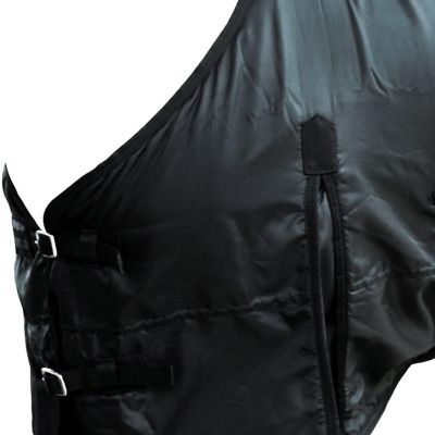 vidaXL Fleece Rug Double Layers with Surcingles 53.1" Black Image 3