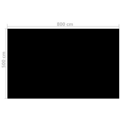 vidaXL Floating Rectangular PE Solar Pool Film 26.3 x 16.5 ft Black Image 1