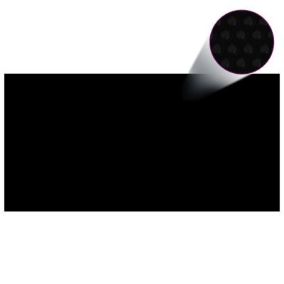 vidaXL Floating Rectangular PE Solar Pool Film 33 x 16.5 ft Black Image 1