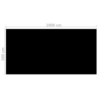 vidaXL Floating Rectangular PE Solar Pool Film 33 x 16.5 ft Black Image 1