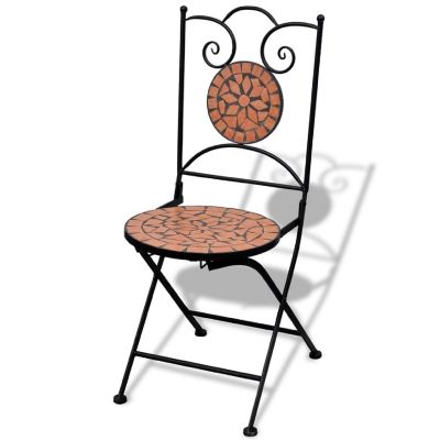 vidaXL Folding Bistro Chairs 2 pcs Ceramic Terracotta Image 2