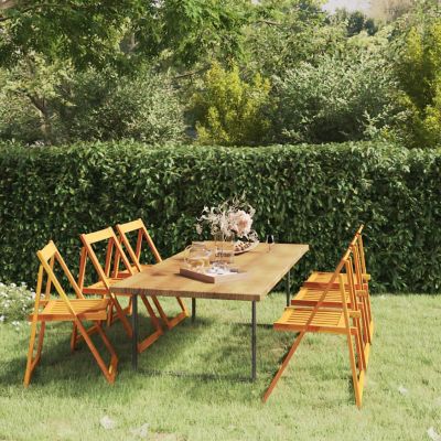 vidaXL Folding Garden Chairs 6 pcs Solid Wood Acacia Image 1