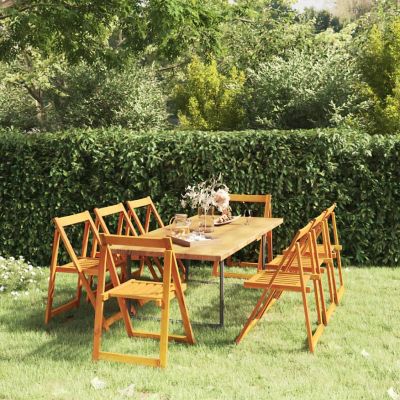 vidaXL Folding Garden Chairs 8 pcs Solid Wood Acacia Image 1
