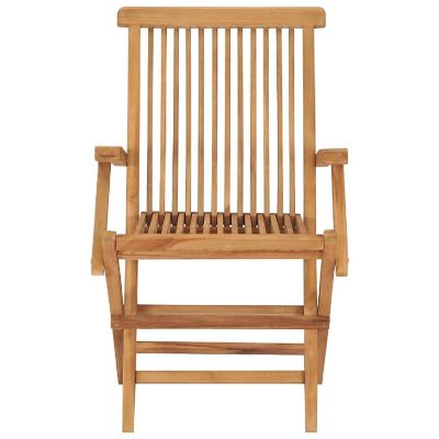 vidaXL Folding Patio Chairs 2 pcs Solid Teak Wood Balcony Seat Image 3
