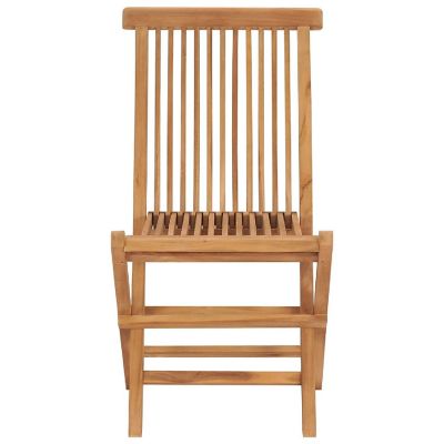 vidaXL Folding Patio Chairs 2 pcs Solid Teak Wood Seating Seat Image 3