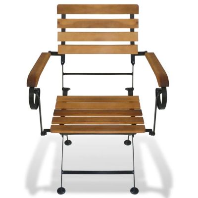 vidaXL Folding Patio Chairs 2 pcs Steel and Solid Wood Acacia Image 2