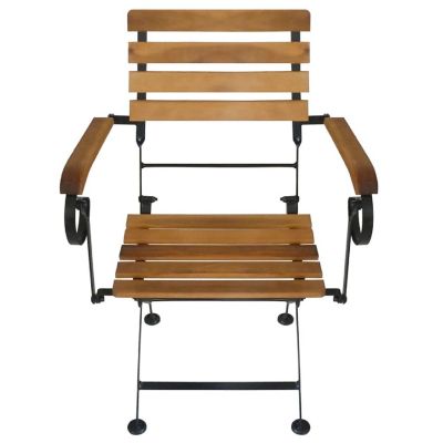 vidaXL Folding Patio Chairs 4 pcs Steel and Solid Wood Acacia Image 3