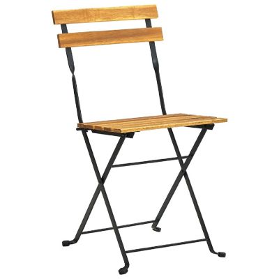 vidaXL Folding Patio Chairs 6 pcs Steel and Solid Wood Acacia Image 3