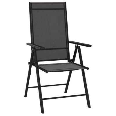 vidaXL Folding Patio Chairs 6 pcs Textilene Black Image 2